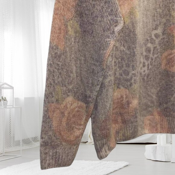 Vintage Sheridan Square Silk Angora Floral Sweater - Soft & Luxurious - Picture 5 of 10